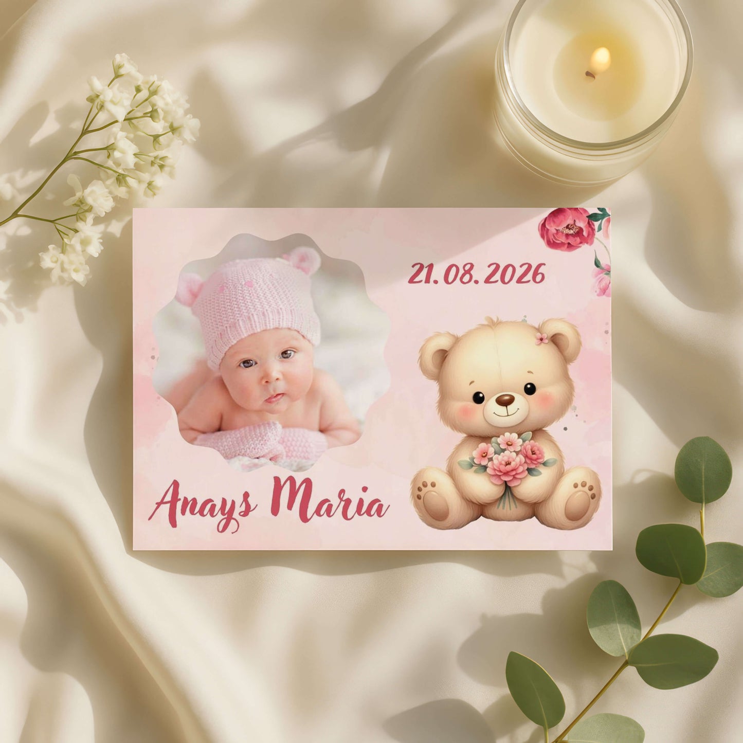 Magnet Botez Fetita Ursulet si Flori