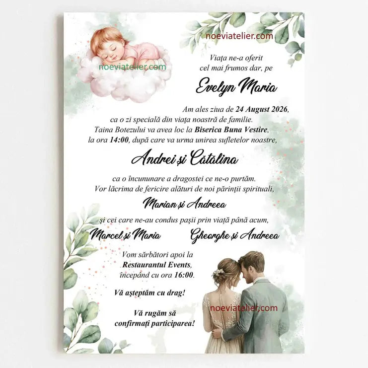 Invitatie Nunta si Botez Fetita - Format digital