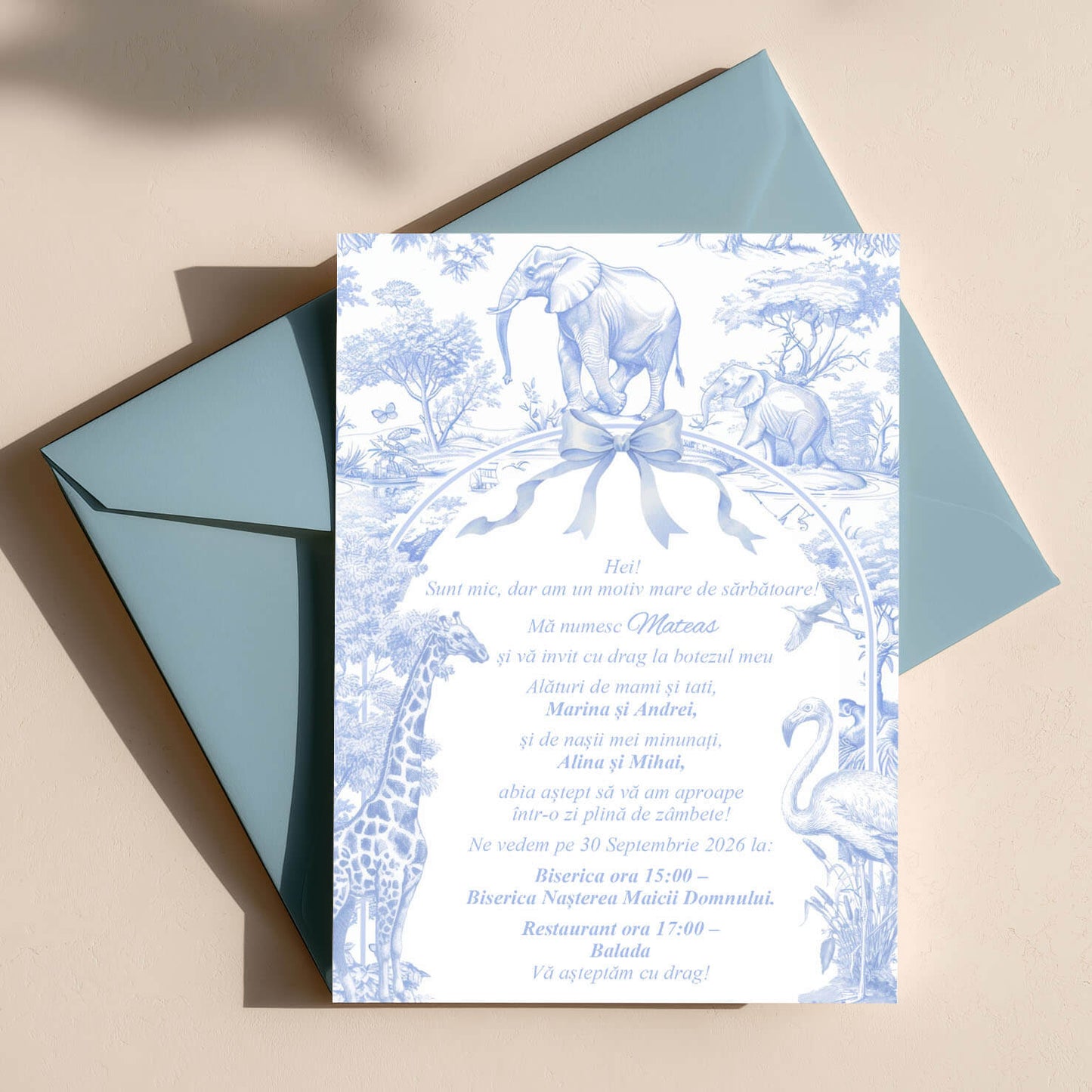 Invitatii Botez Baiat model Safari