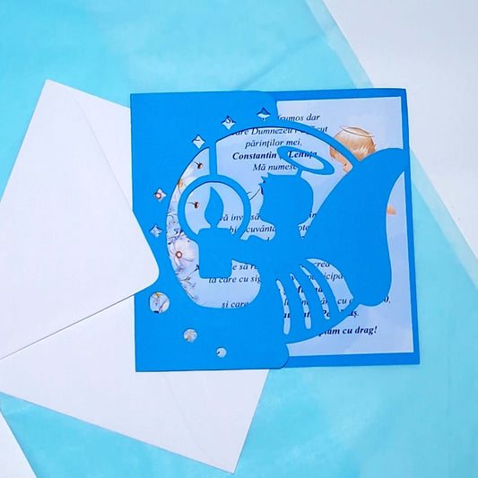 Invitatii Botez Baiat Ingeras Decupat