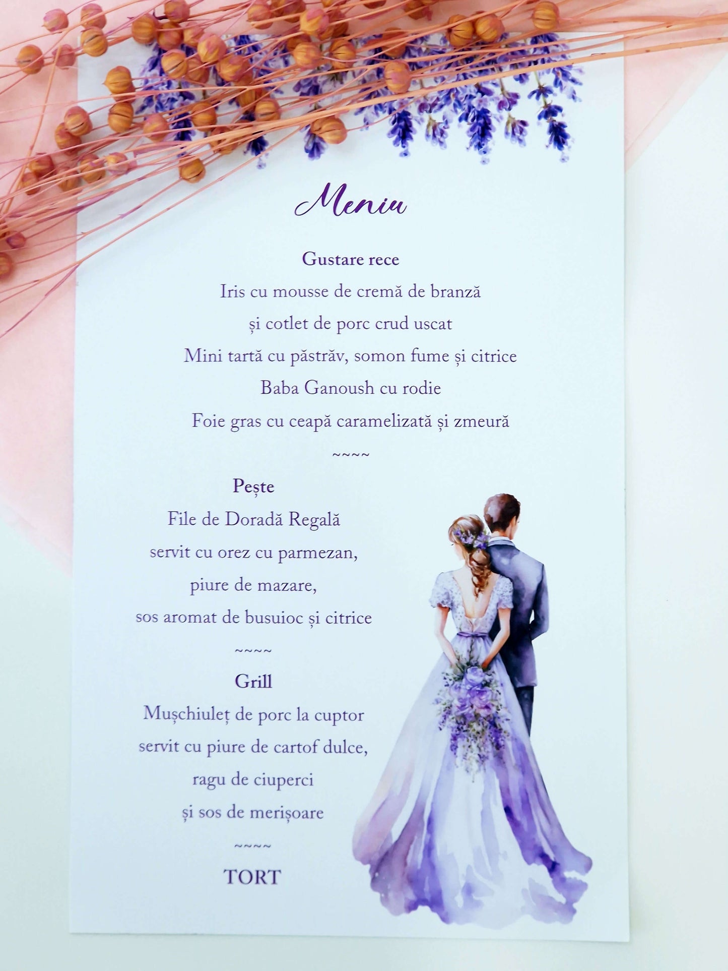 Meniu Nunta Lavanda si Silueta Miri