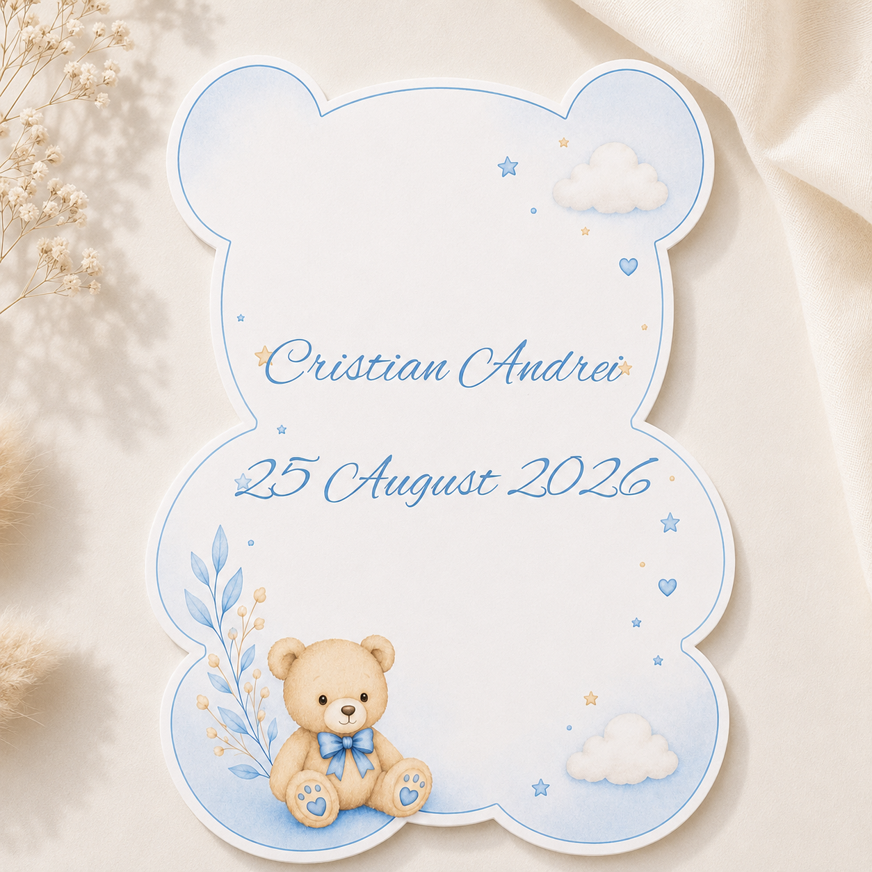 Invitatii Botez Baiat Ursulet Bleo