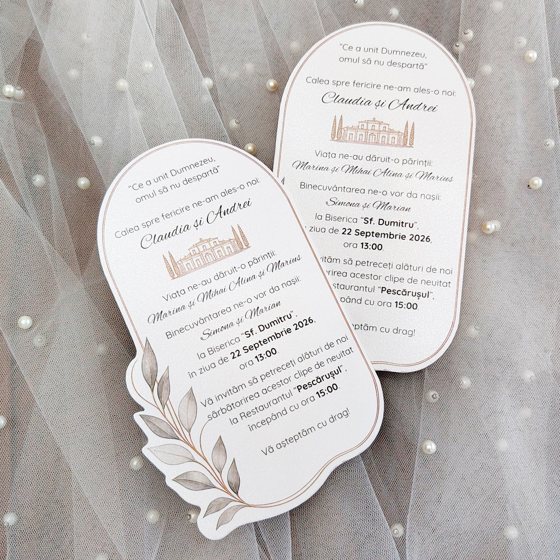 Invitatie Nunta Eleganta Frunze