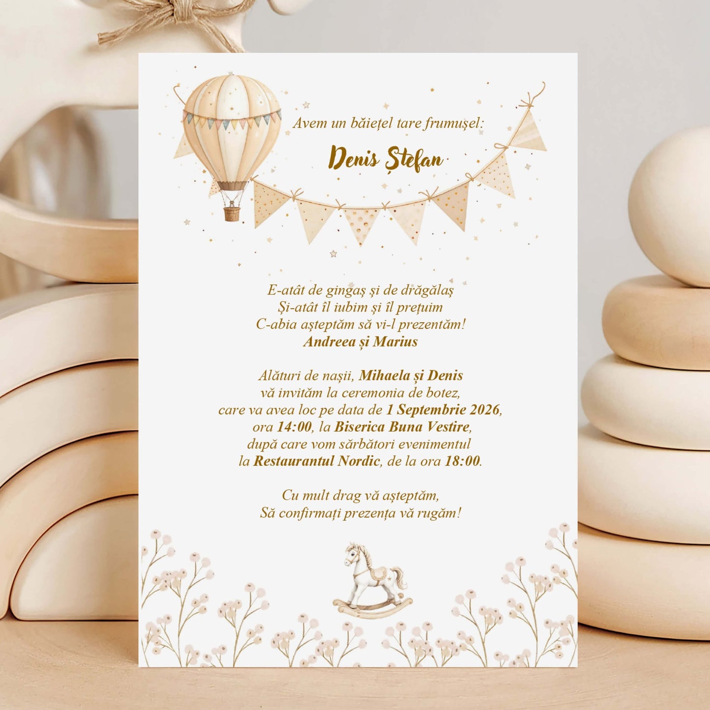 Invitatii Botez Baiat Calut Crem