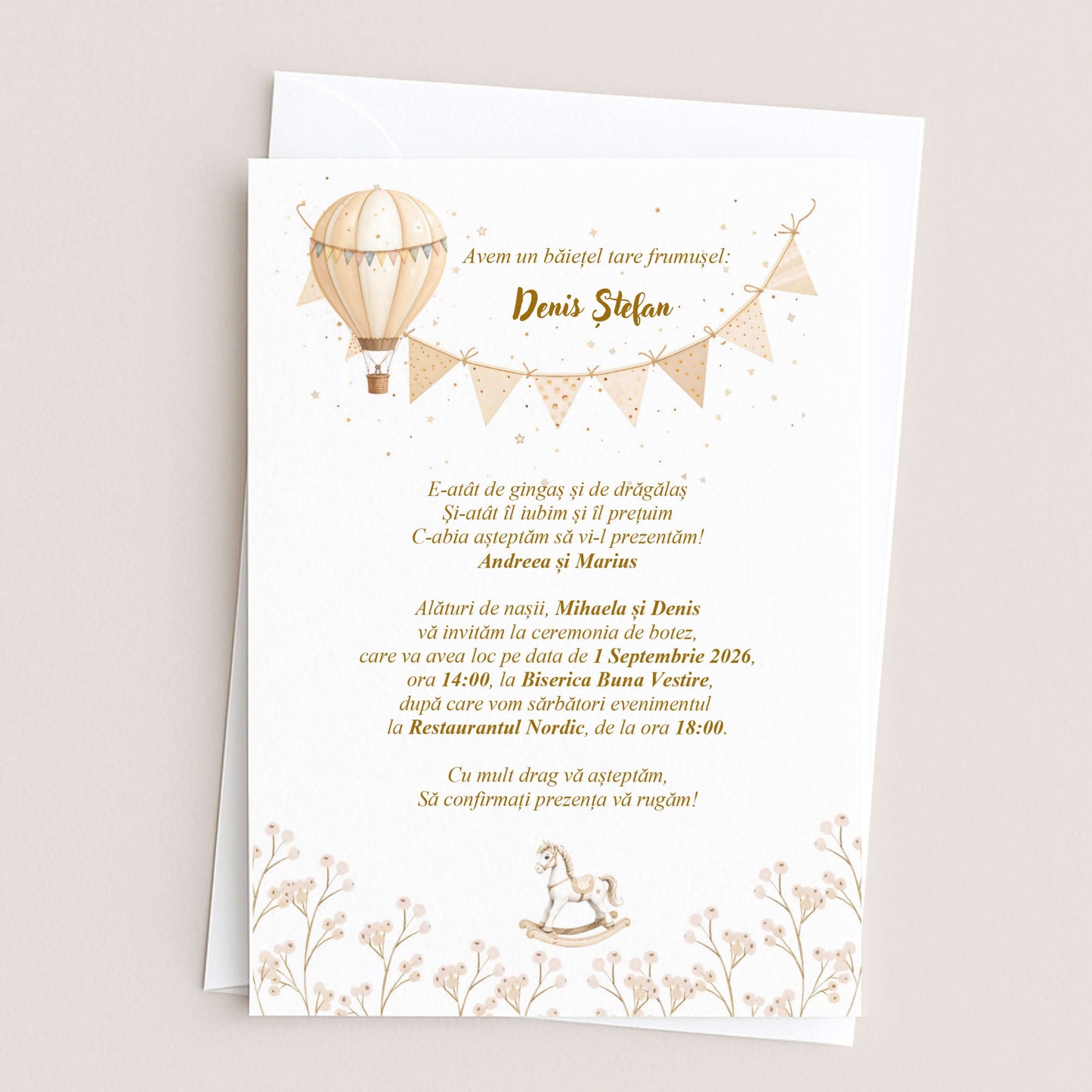 Invitatii Botez Baiat Calut Crem