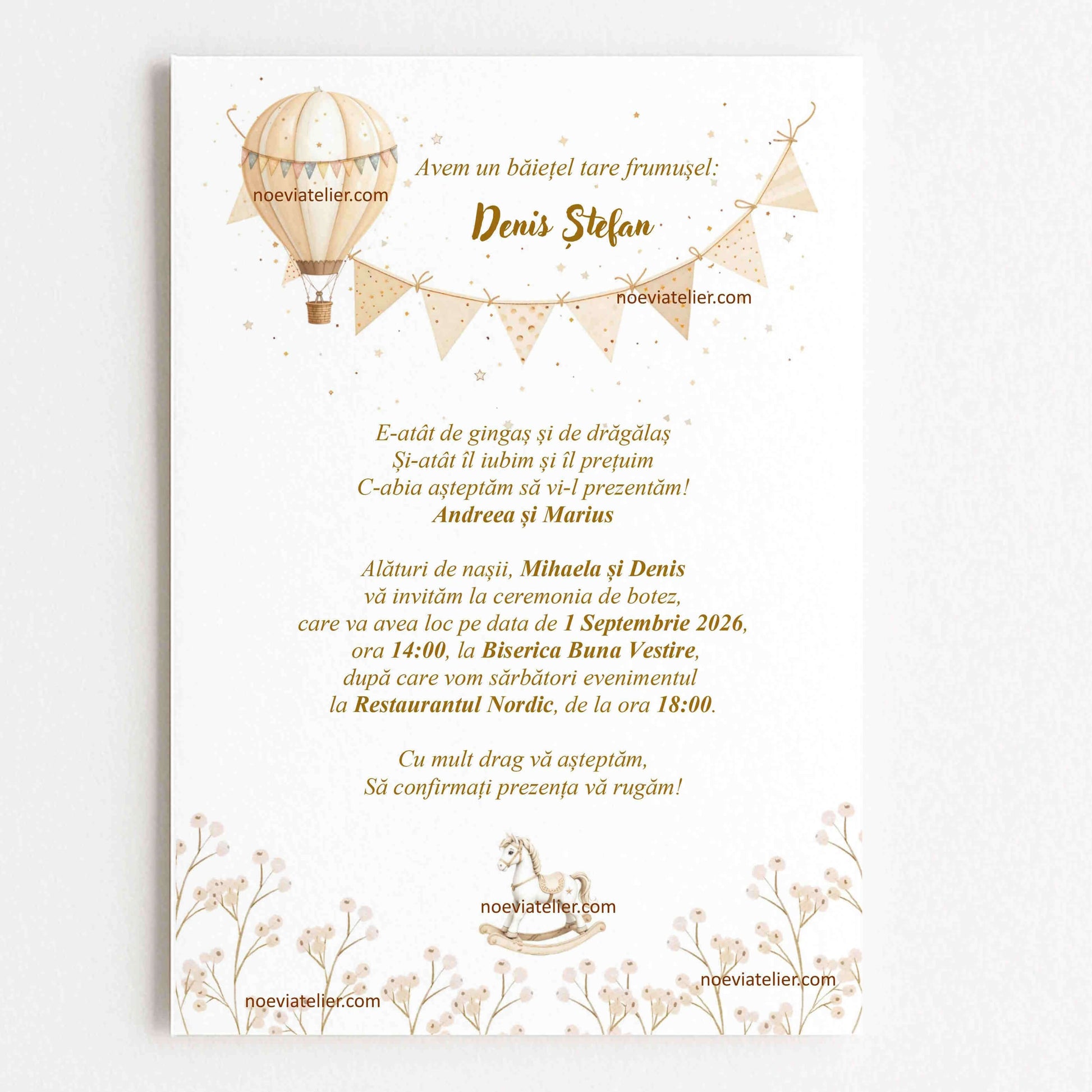 Invitatie Botez Baiat Calut - Format digital