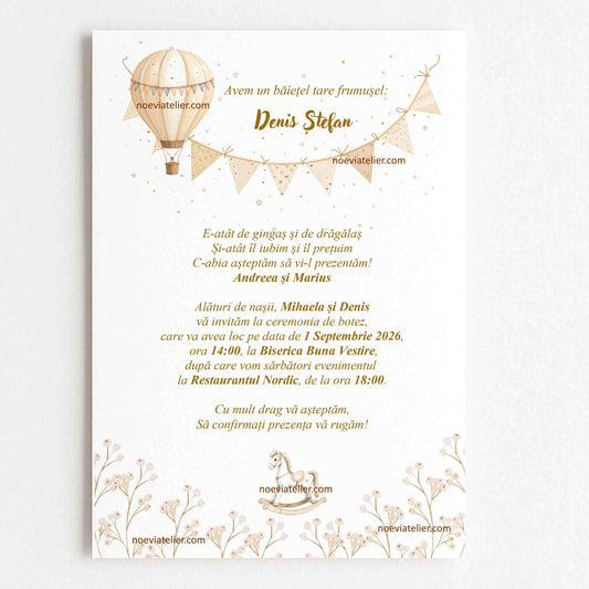 Invitatie Botez Baiat Calut - Format digital