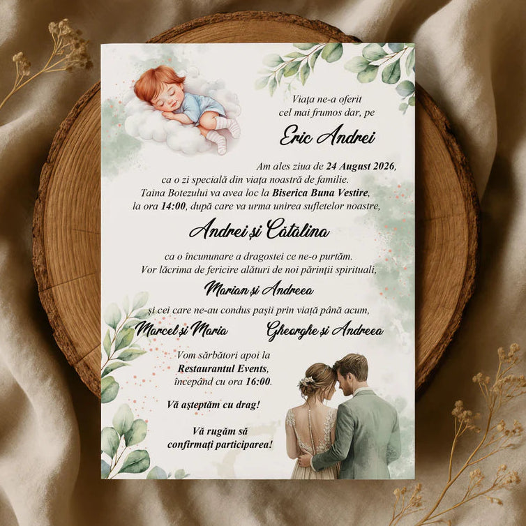 Invitatie Nunta si Botez Baietel