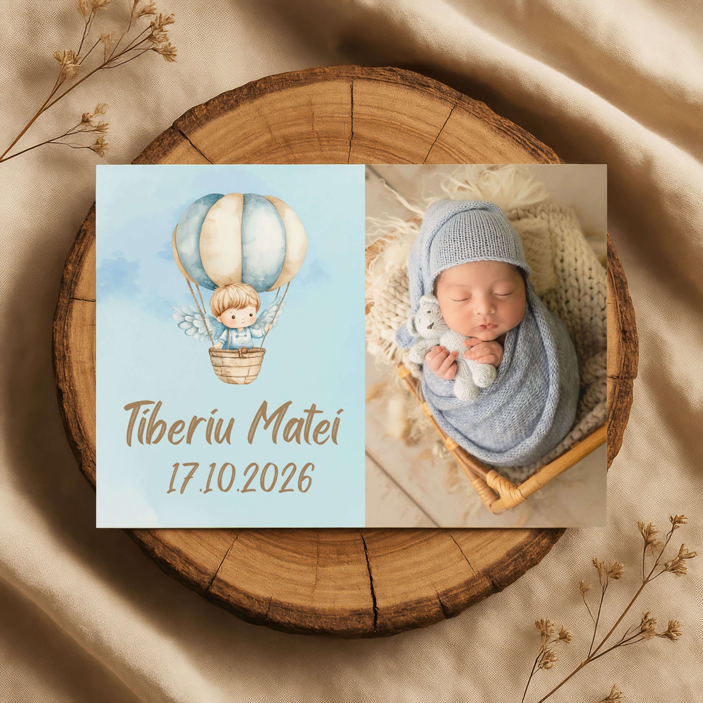 Magnet Botez Baiat Ingeras in Balon