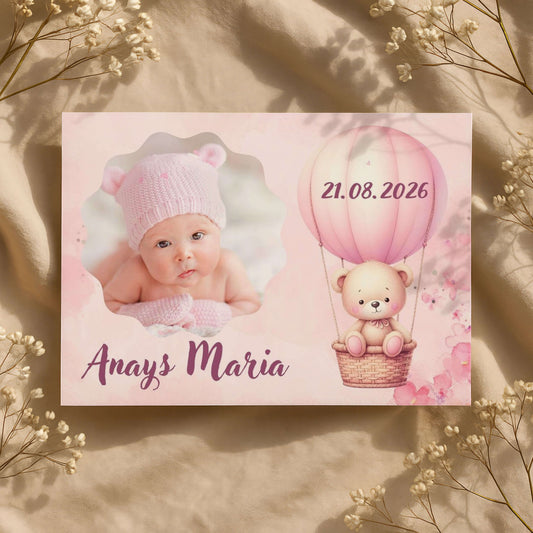 Magnet Botez Fetita Ursulet in Balon