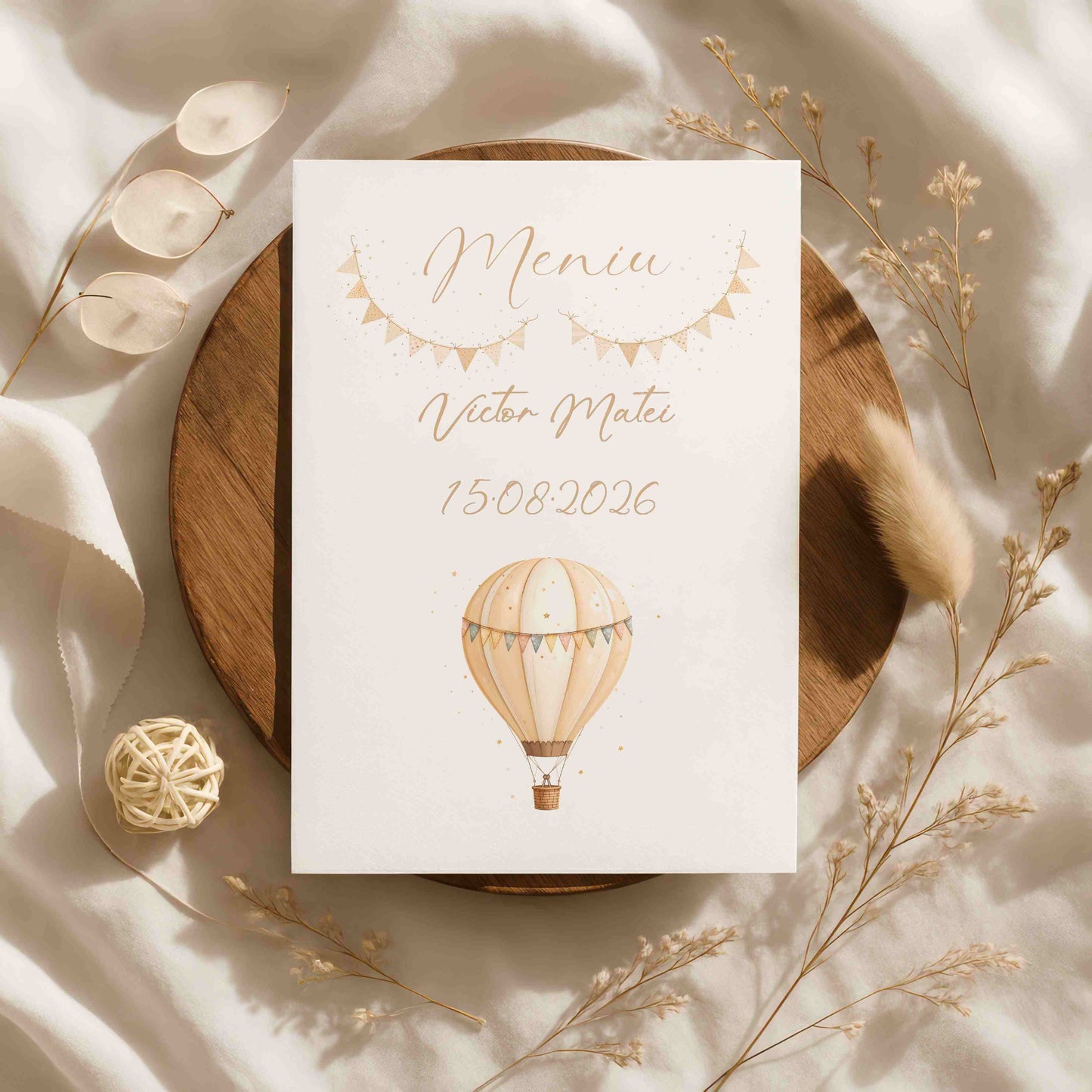 Meniu Botez Baiat Balon cu Aer