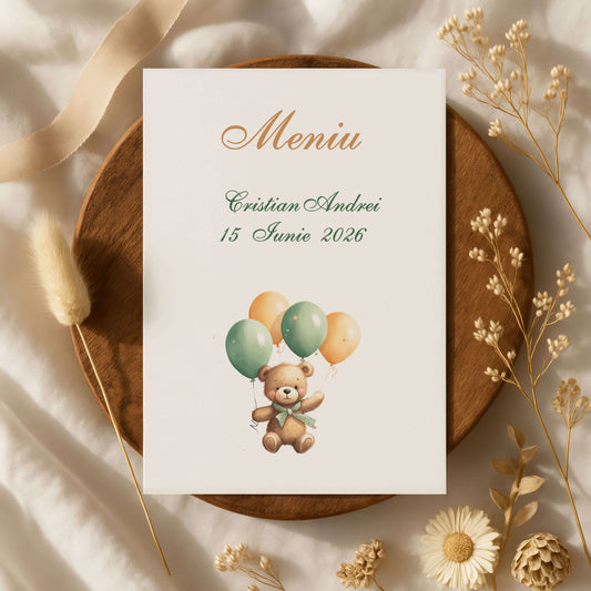 Meniu Botez Baiat Ursuler si Baloane Verde