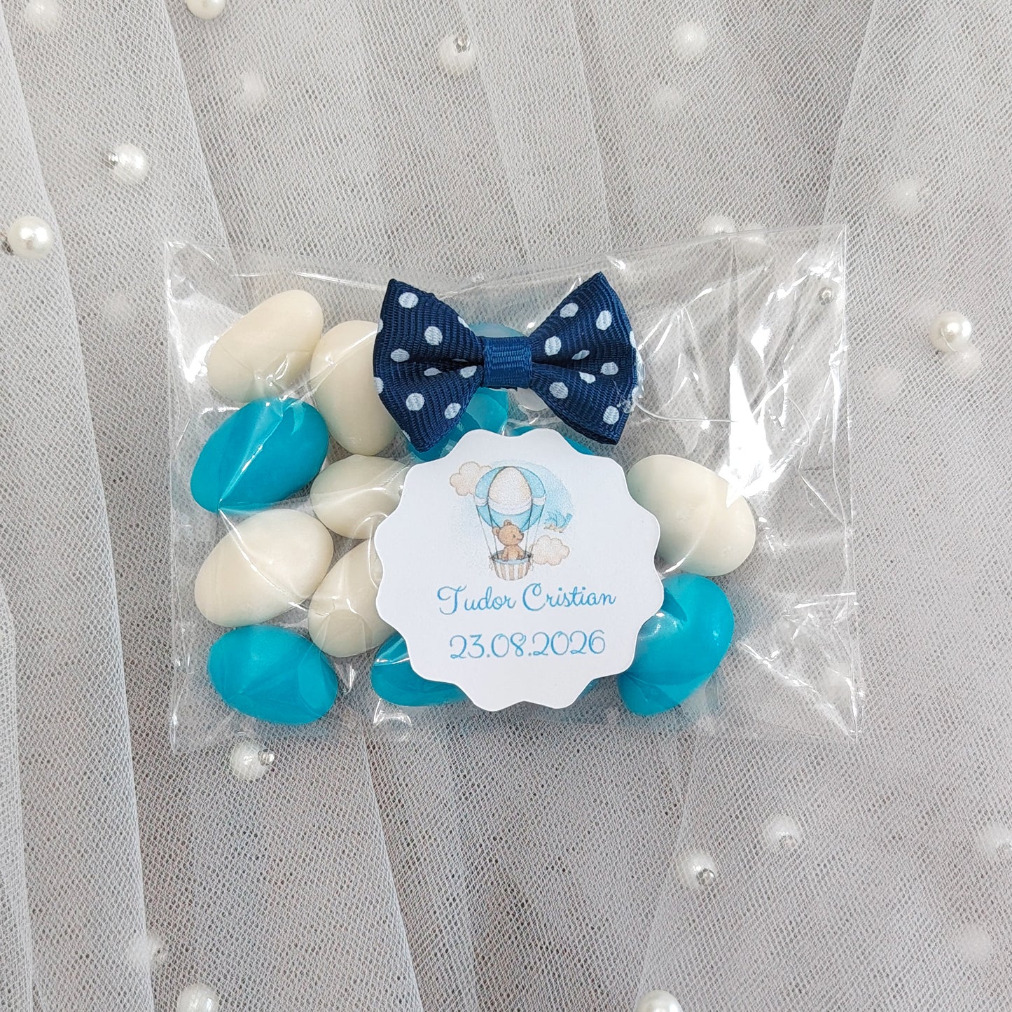 Marturii Botez Baietel Bomboane Papion Bleumarin