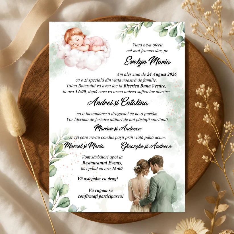 Invitatie Nunta si Botez Fetita