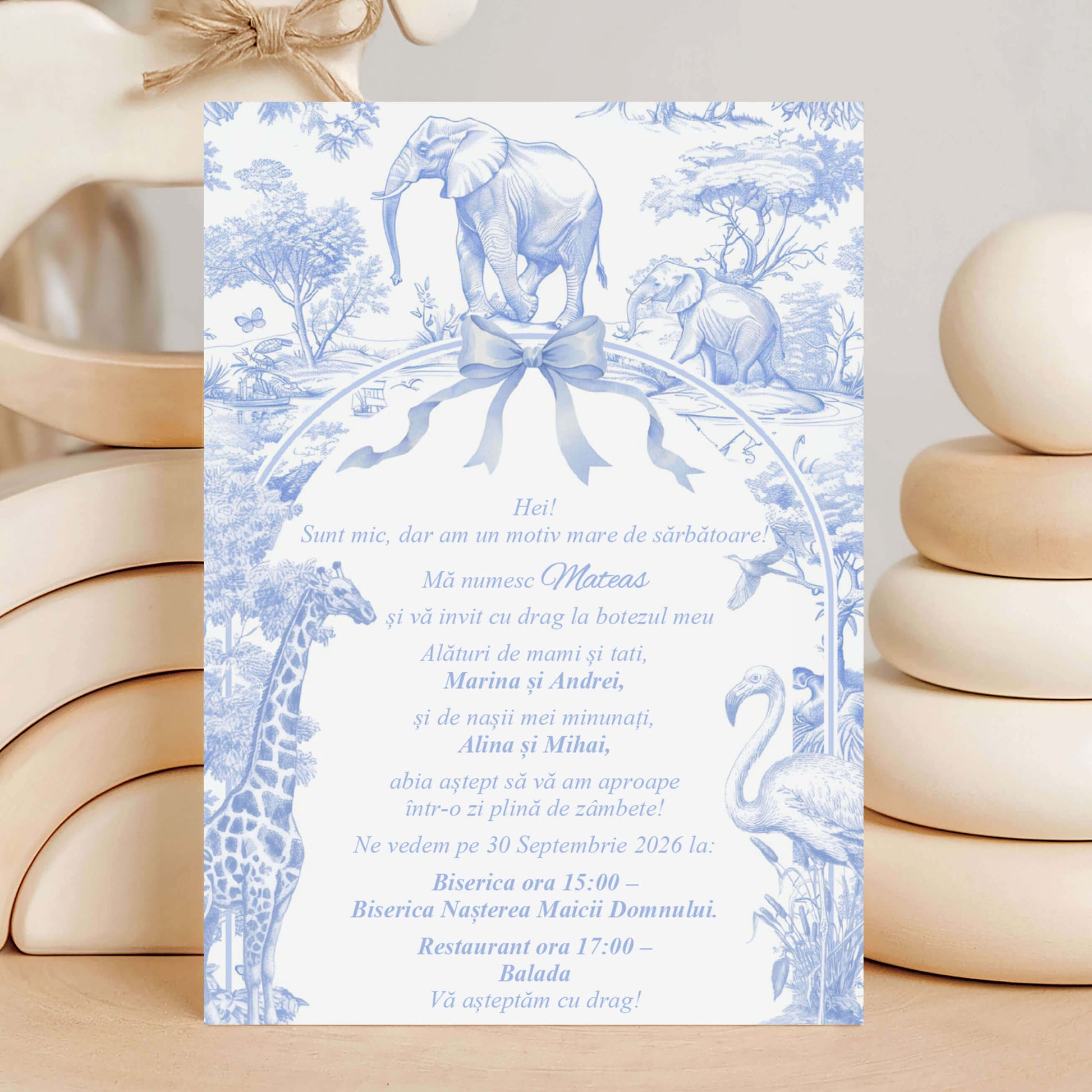 Invitatii Botez Baiat model Safari