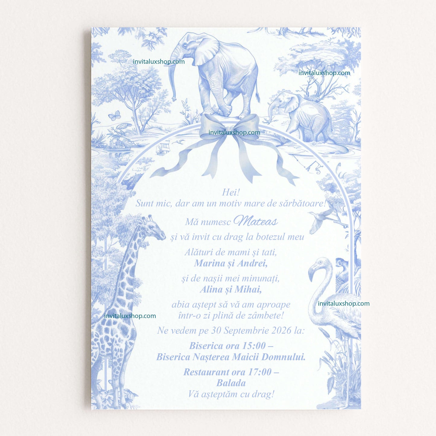 Invitatie Botez Baiat Safari - Format digital