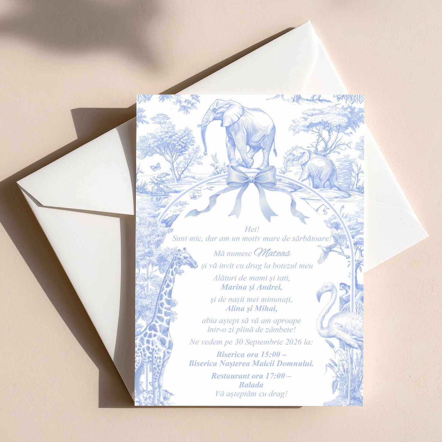 Invitatii Botez Baiat model Safari