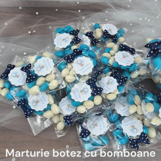 Marturii Botez Baietel Bomboane Papion Bleumarin