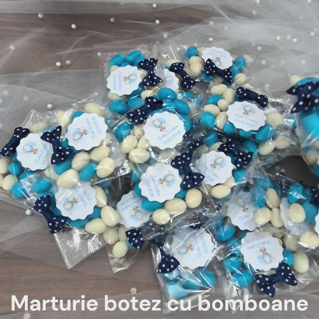 Marturii Botez Baietel Bomboane Papion Bleumarin