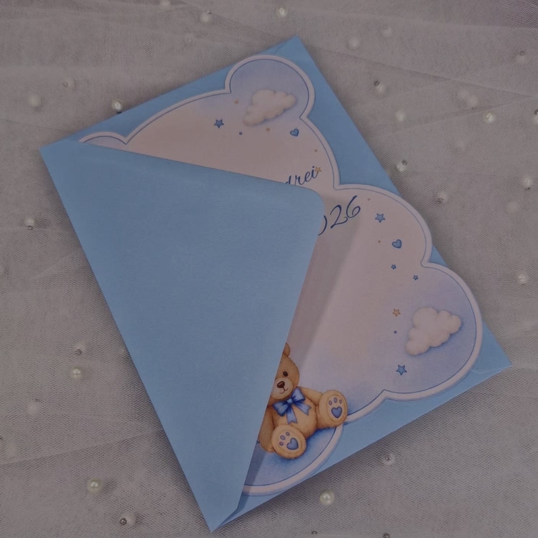 Invitatii Botez Baiat Ursulet Bleo