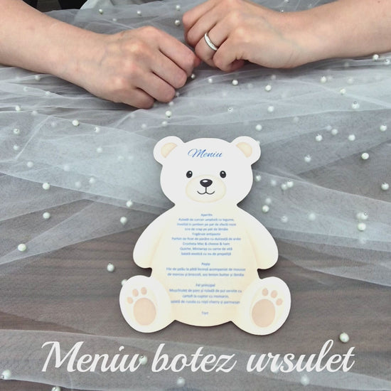 Meniu Botez Baiat Ursulet Decupat Crem