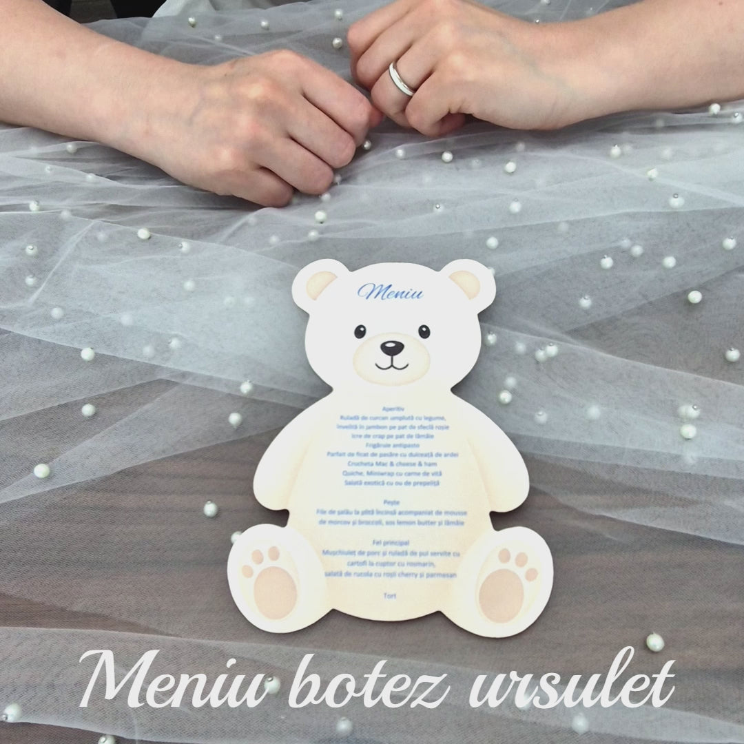 Meniu Botez Baiat Ursulet Decupat Crem