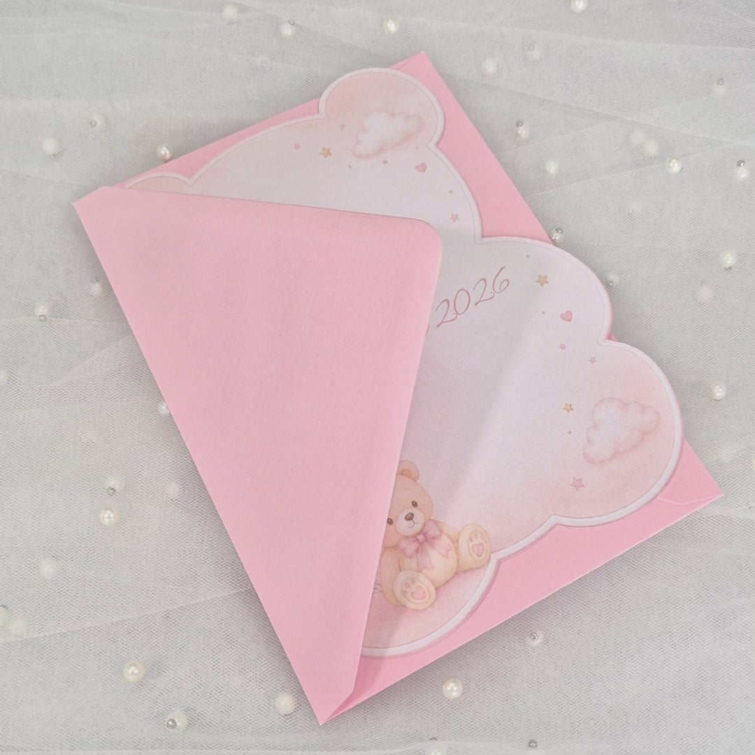 Invitatii Botez Fetita Ursulet Roz