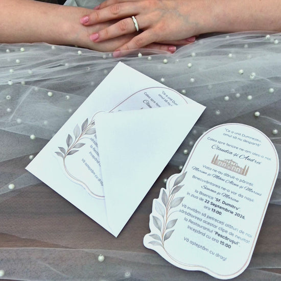 Invitatie Nunta Eleganta Frunze